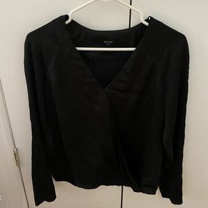 Black Satin long sleeve top
